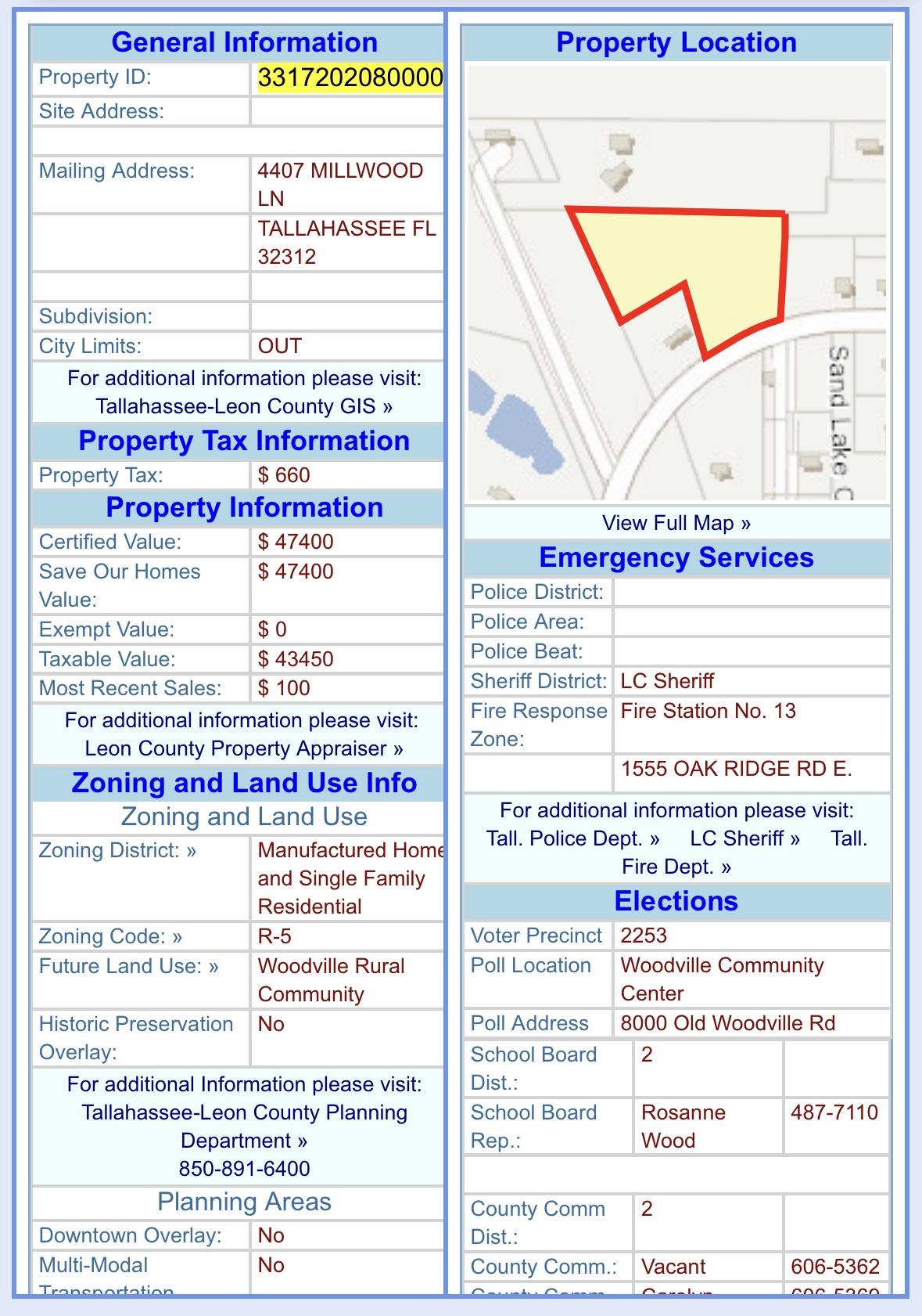 0 ELGIN,TALLAHASSEE,Florida 32305,Lots and land,ELGIN,352211