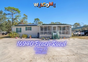 16940 Beach Road,PERRY,Florida 32348,3 Bedrooms Bedrooms,2 BathroomsBathrooms,Manuf/mobile home,16940 Beach Road,364794